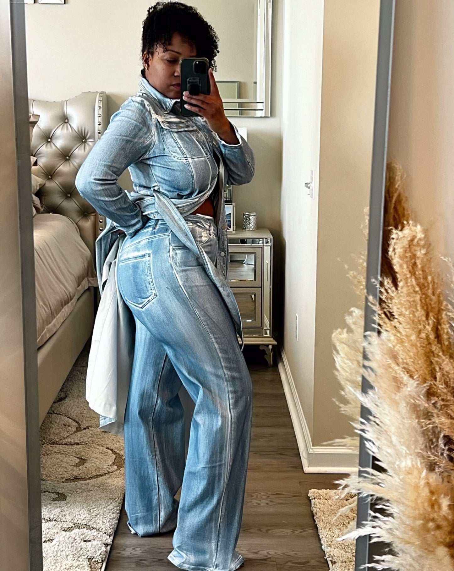 Ice Blue Denim Duster