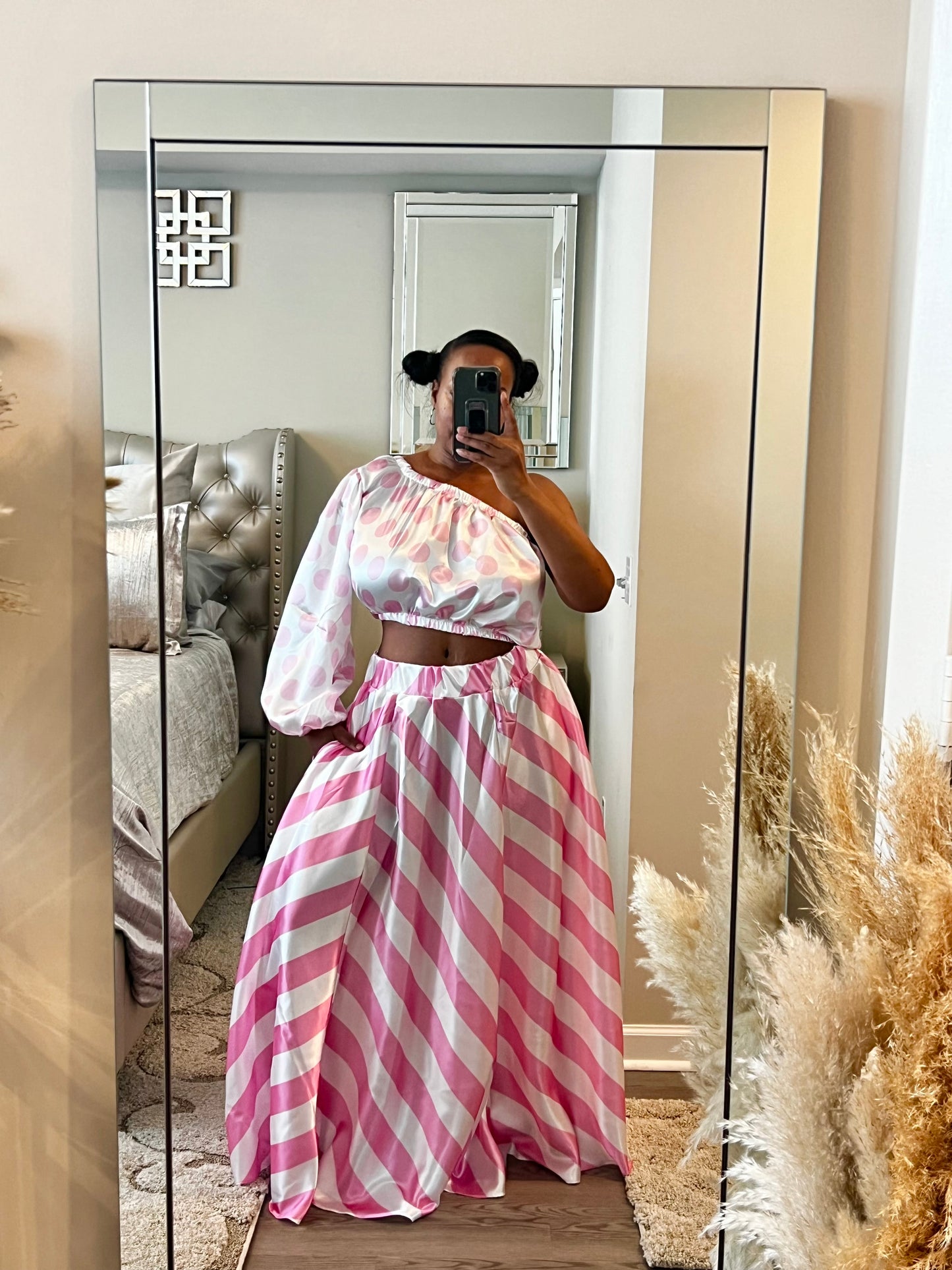 Pink Posy One Shoulder Dress *PLUS*