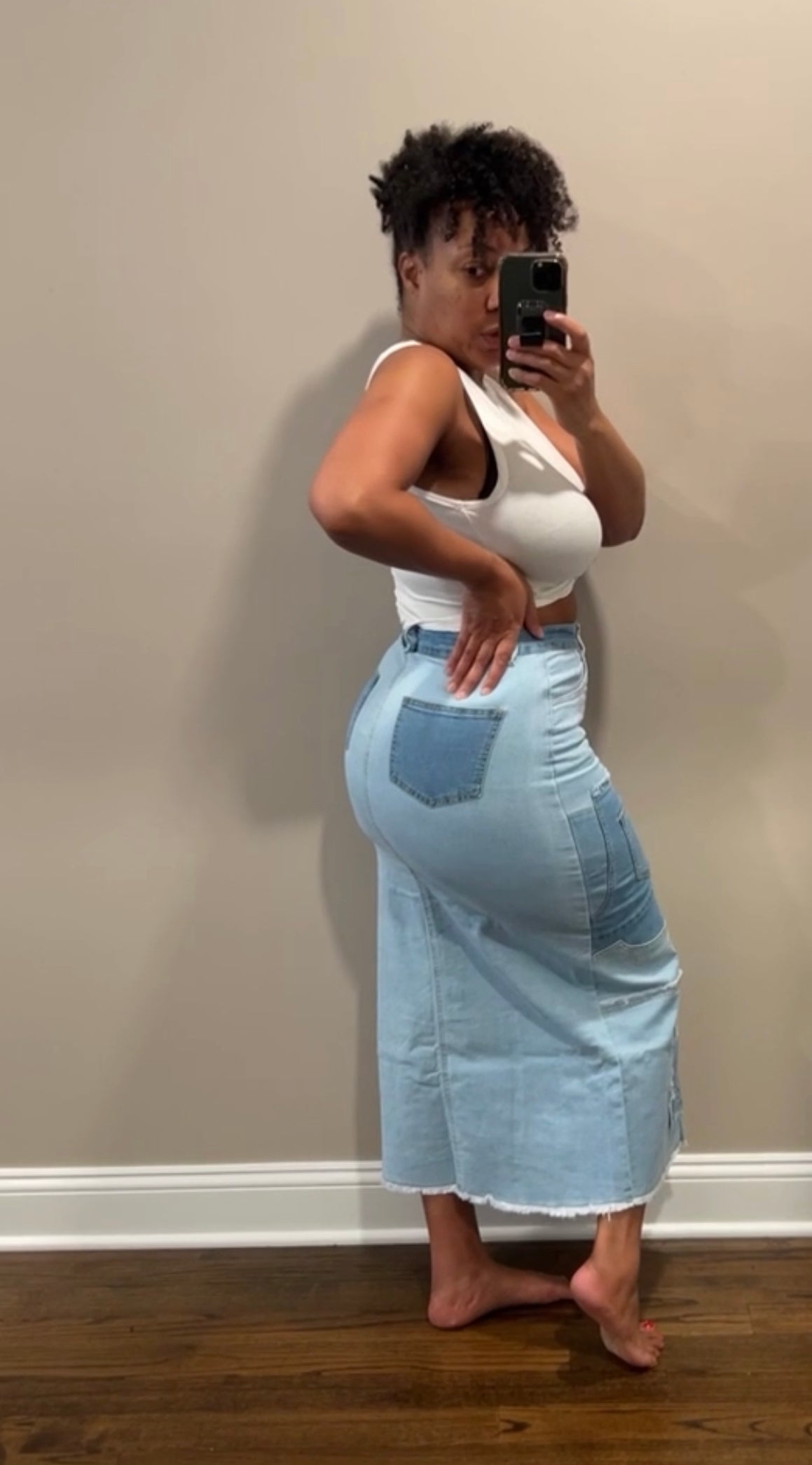 Patch Me Thru Denim Skirt