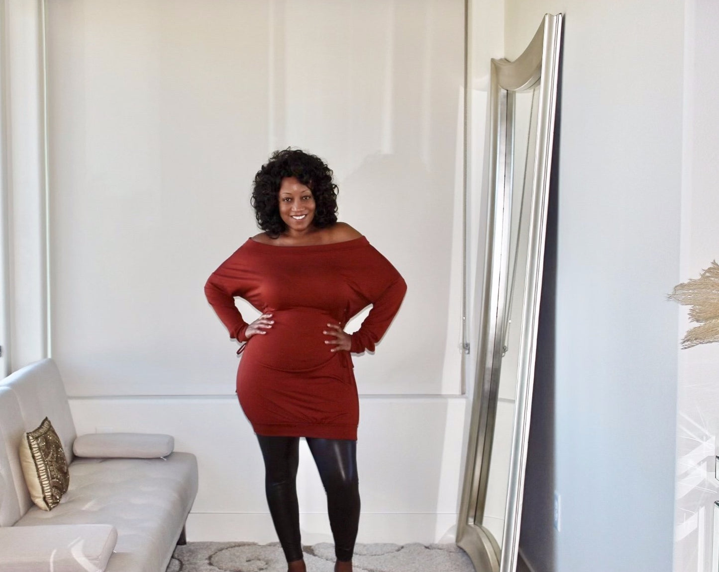 Waisted Tunic Midi Dress