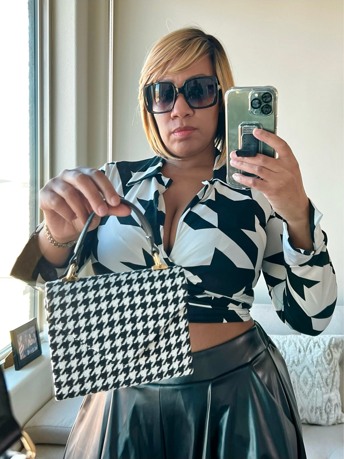 Tweed Houndstooth Bag