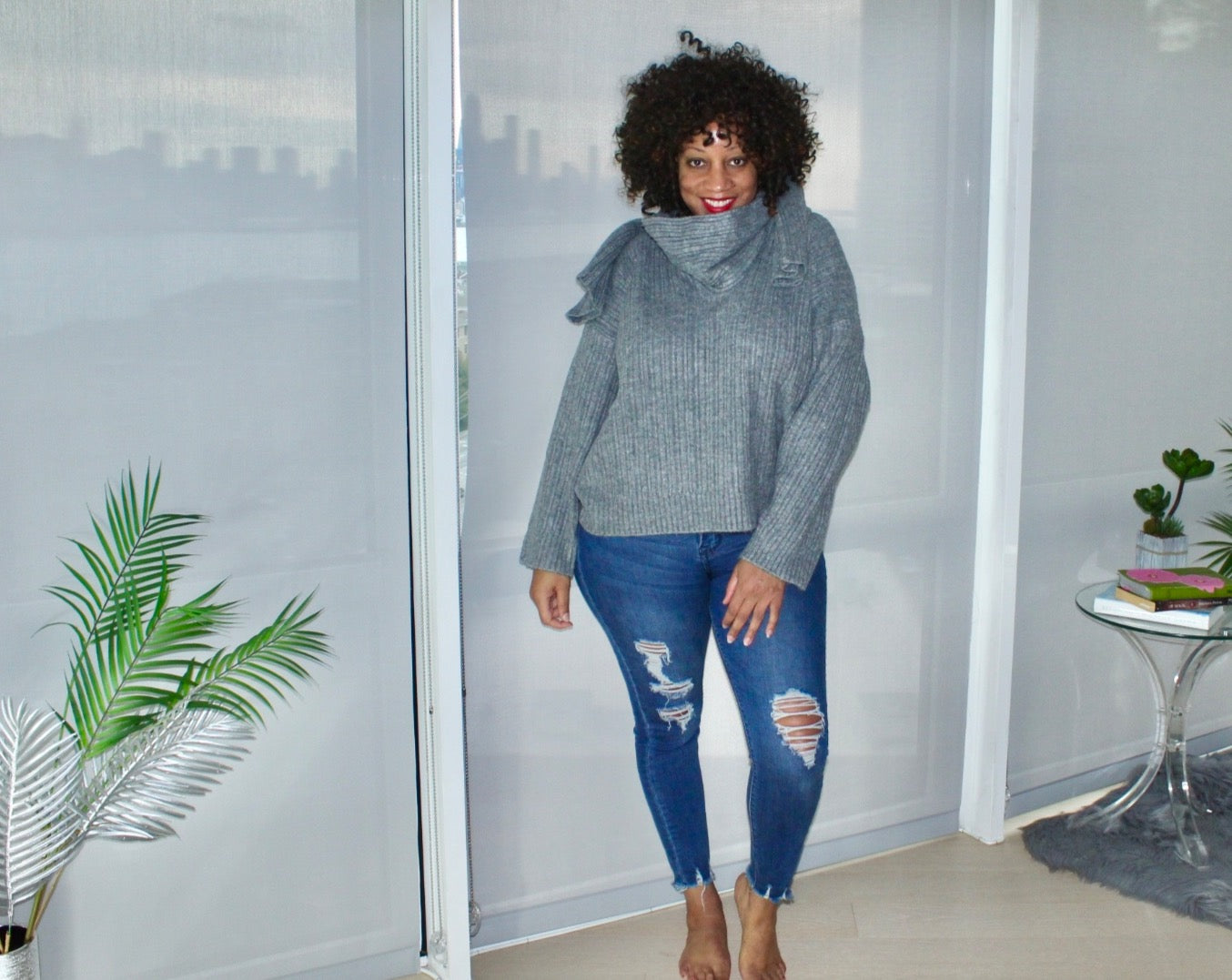 Cowl At The Moon Sweater