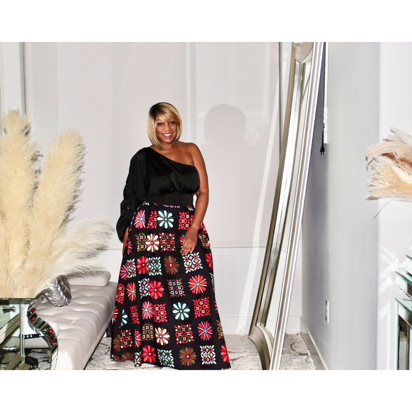 Koby Quilt Look Maxi Skirt