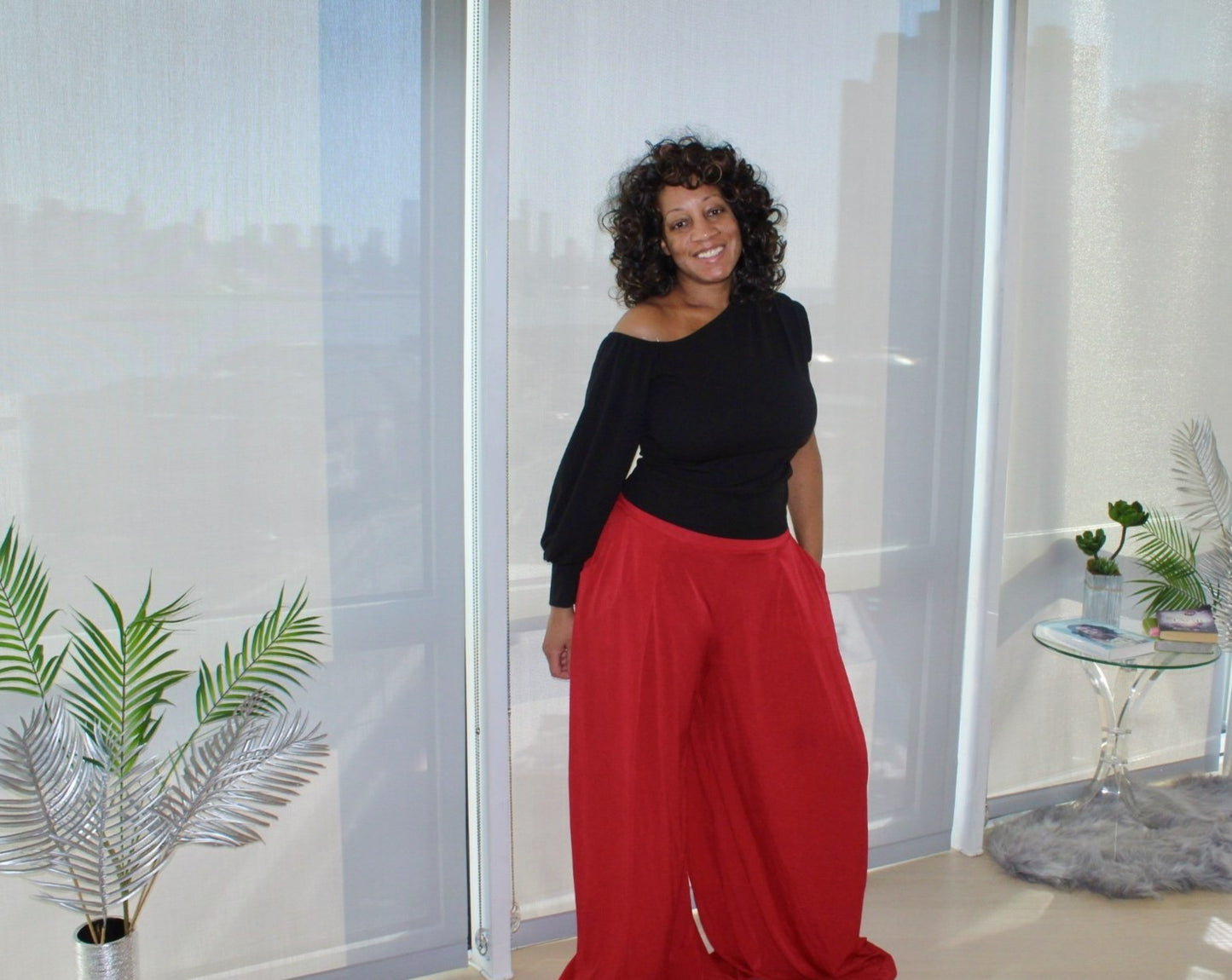 Sophia Balloon Sleeve Asymmetrical Top ***NOW AVAILABLE IN PLUS***