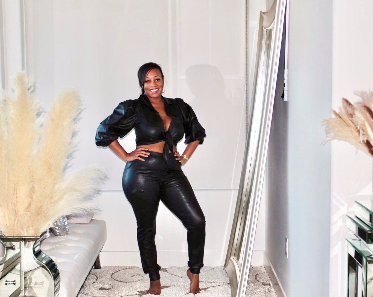 Sandra Dee Leather Pant Set