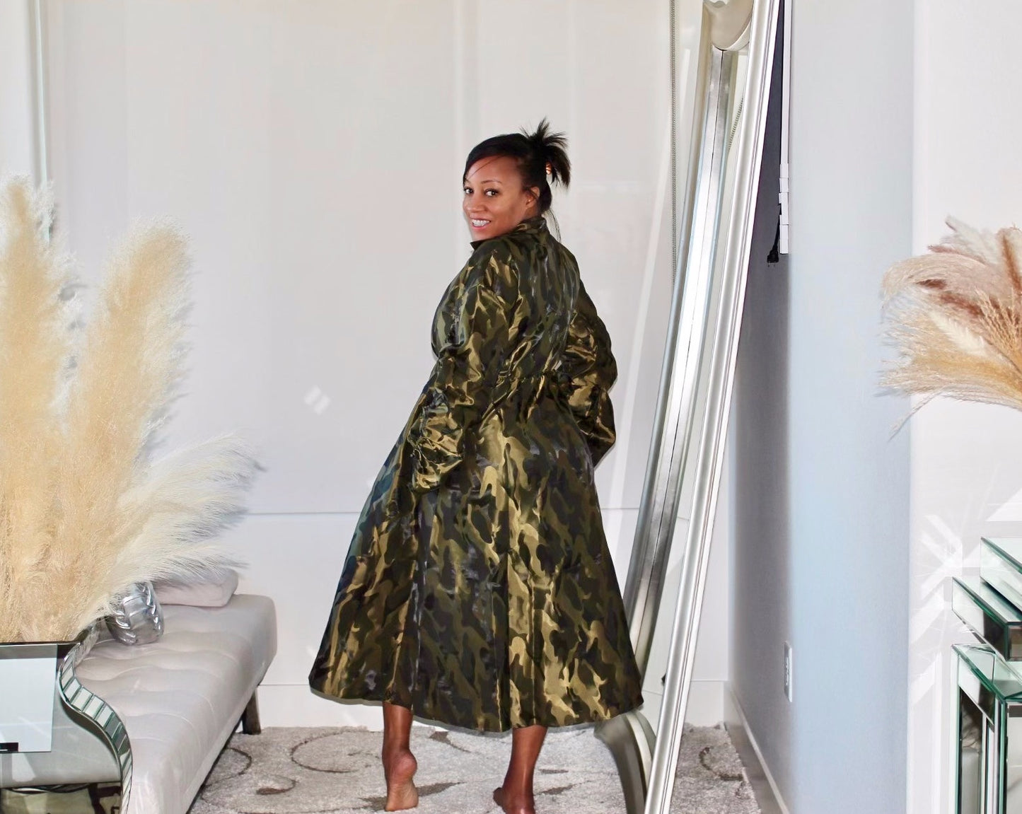 Candi Camo Coat Dress