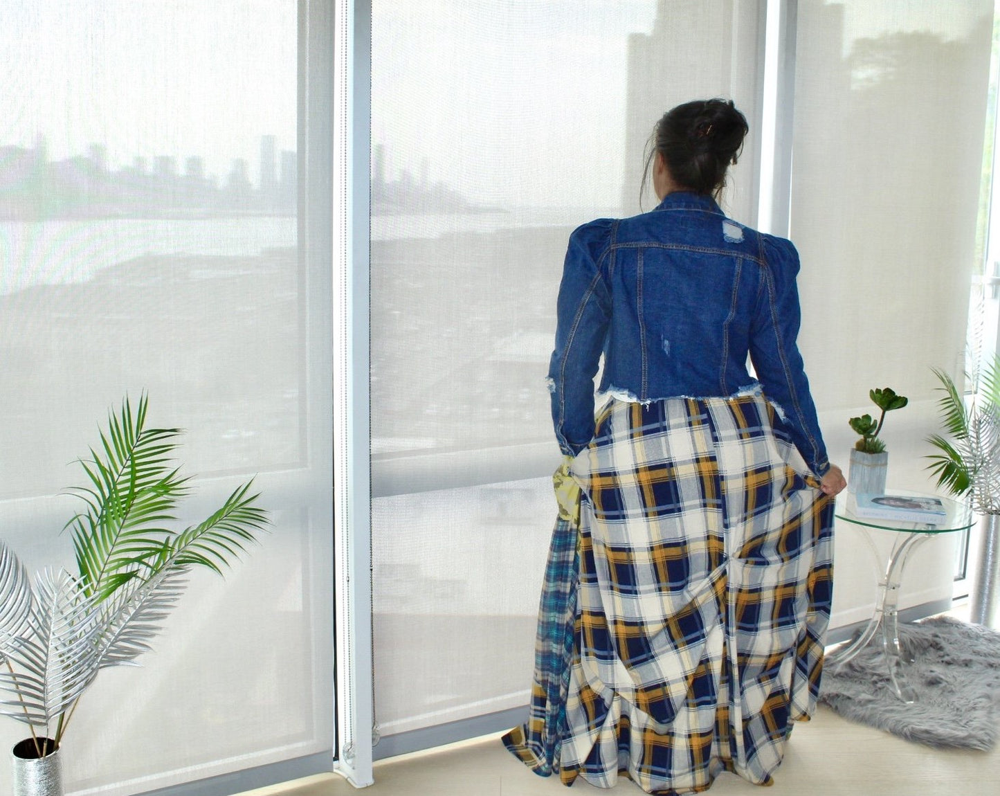Be A-Frayed Puff Sleeve Denim Jacket