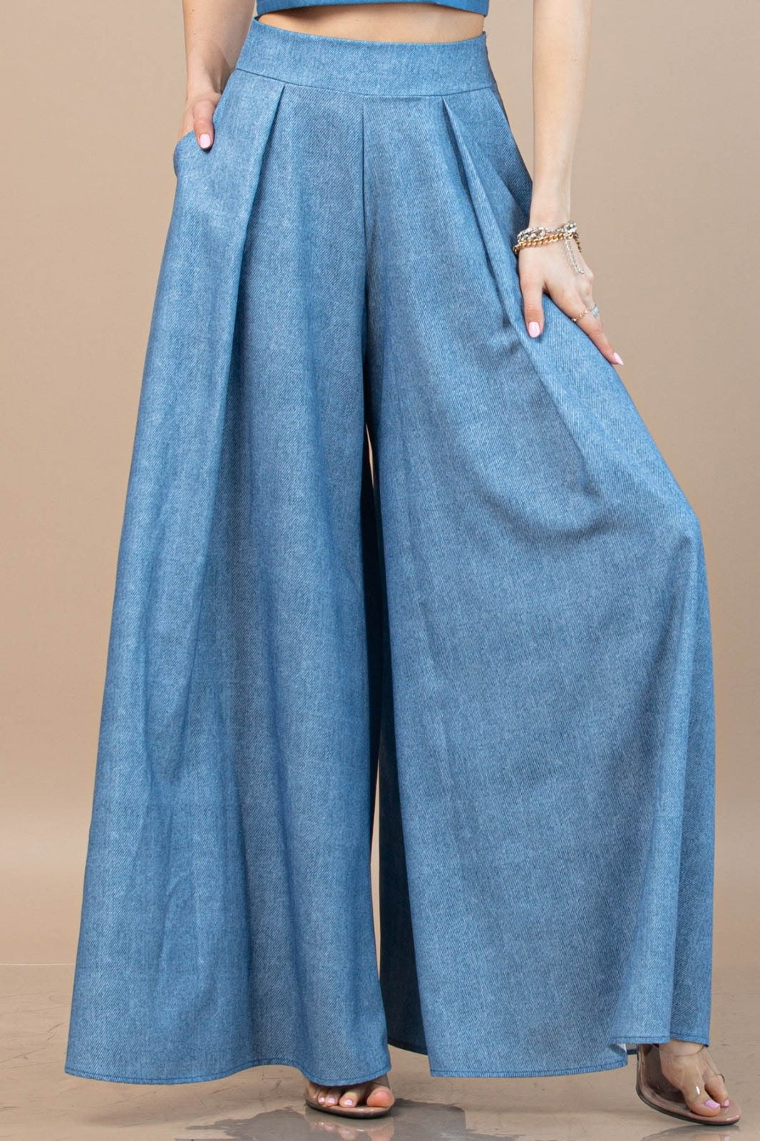 【Anyone more】Miya Black Blue Wash Denim Wide Pants Anyone more】Miya Black Blue Wash Denim Wide Pants (Anyone