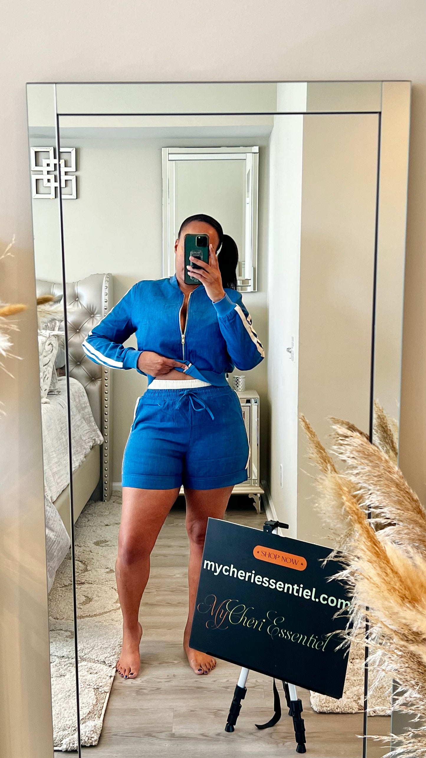Iconic Denim Short Set