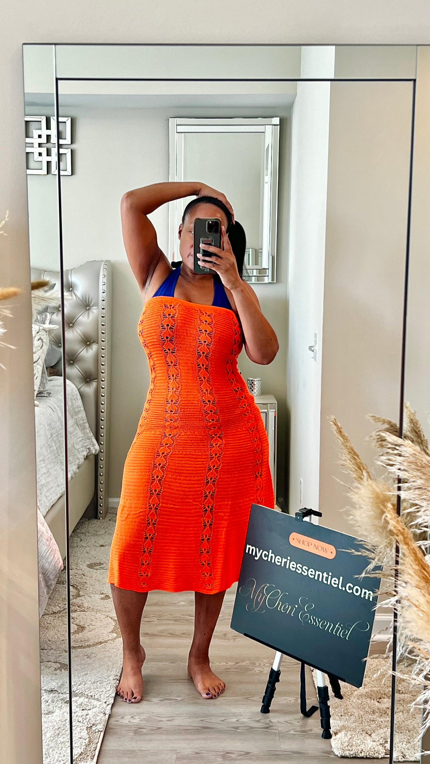 Chic In Crochet Midi Dress