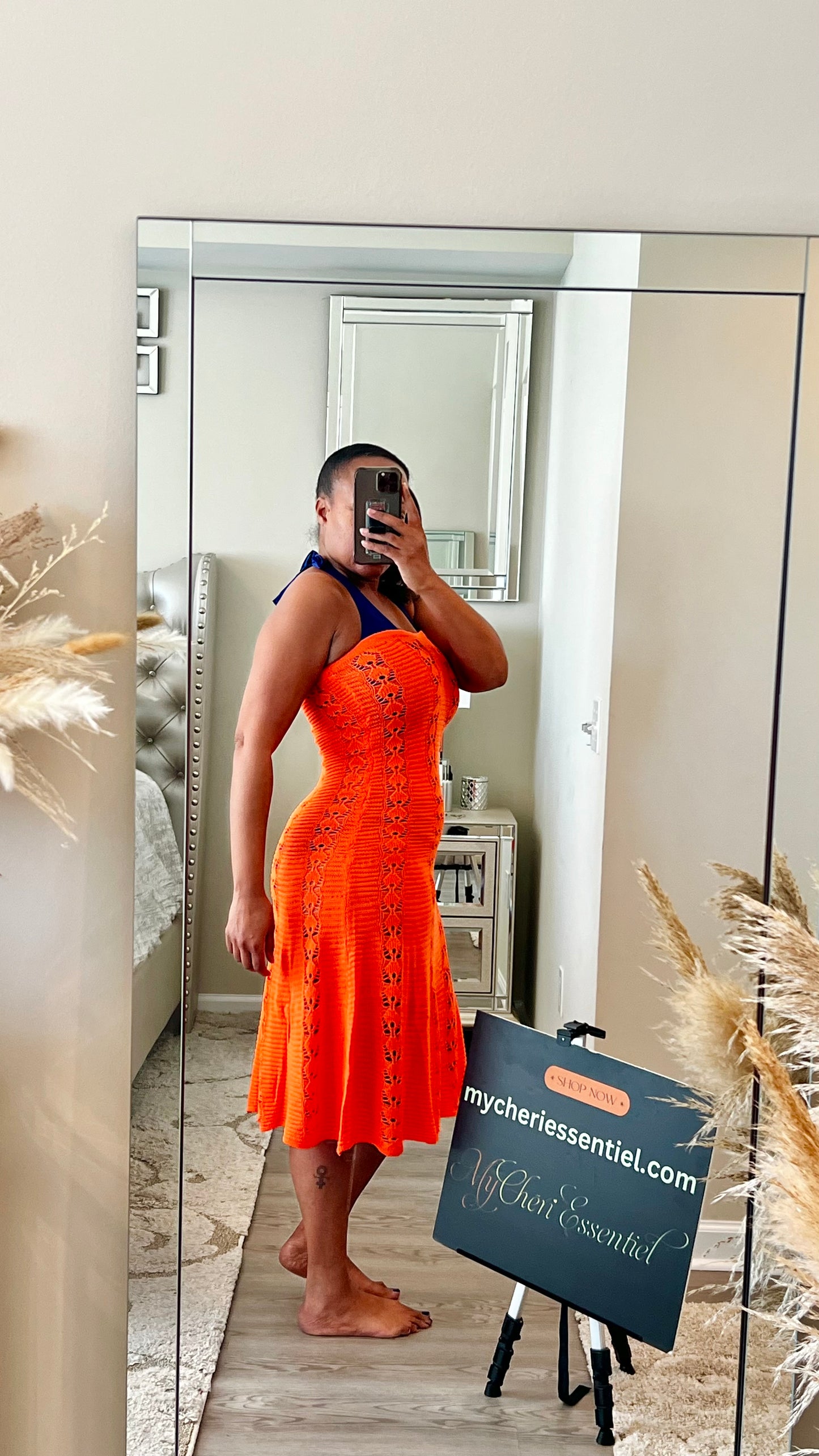 Chic In Crochet Midi Dress