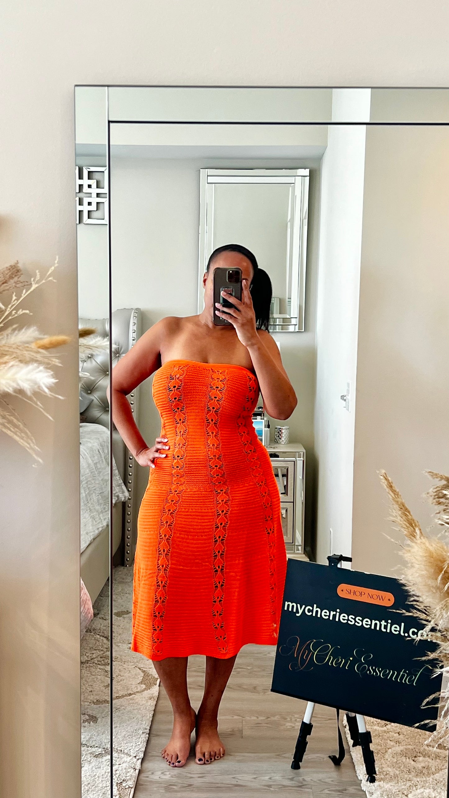 Chic In Crochet Midi Dress