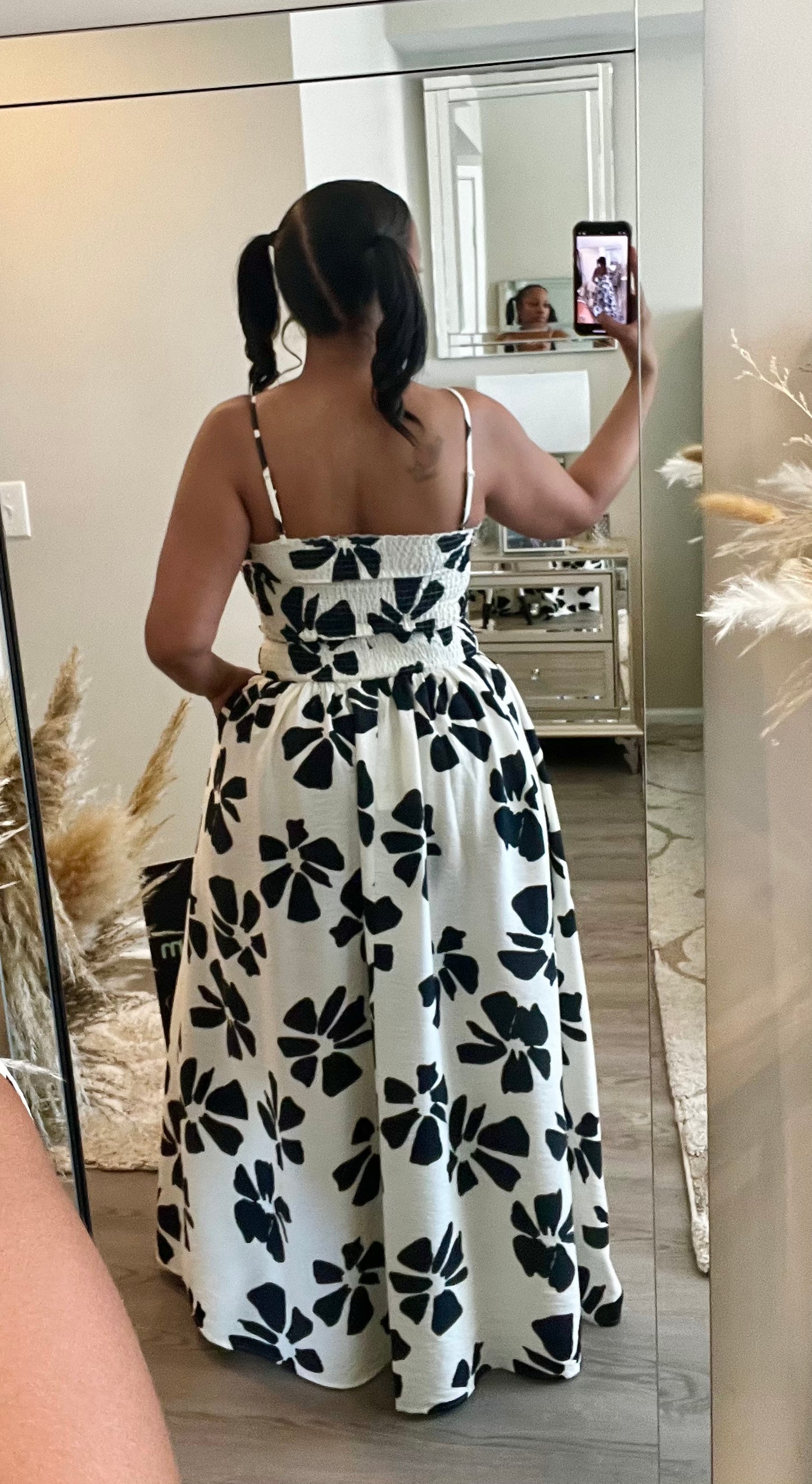 Midnight Bloom Maxi Skirt Set