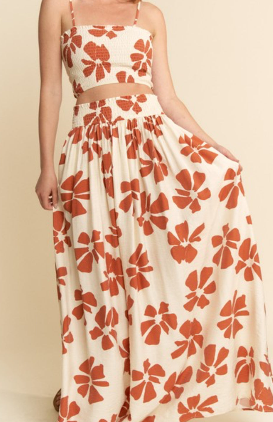 Midnight Bloom Maxi Skirt Set