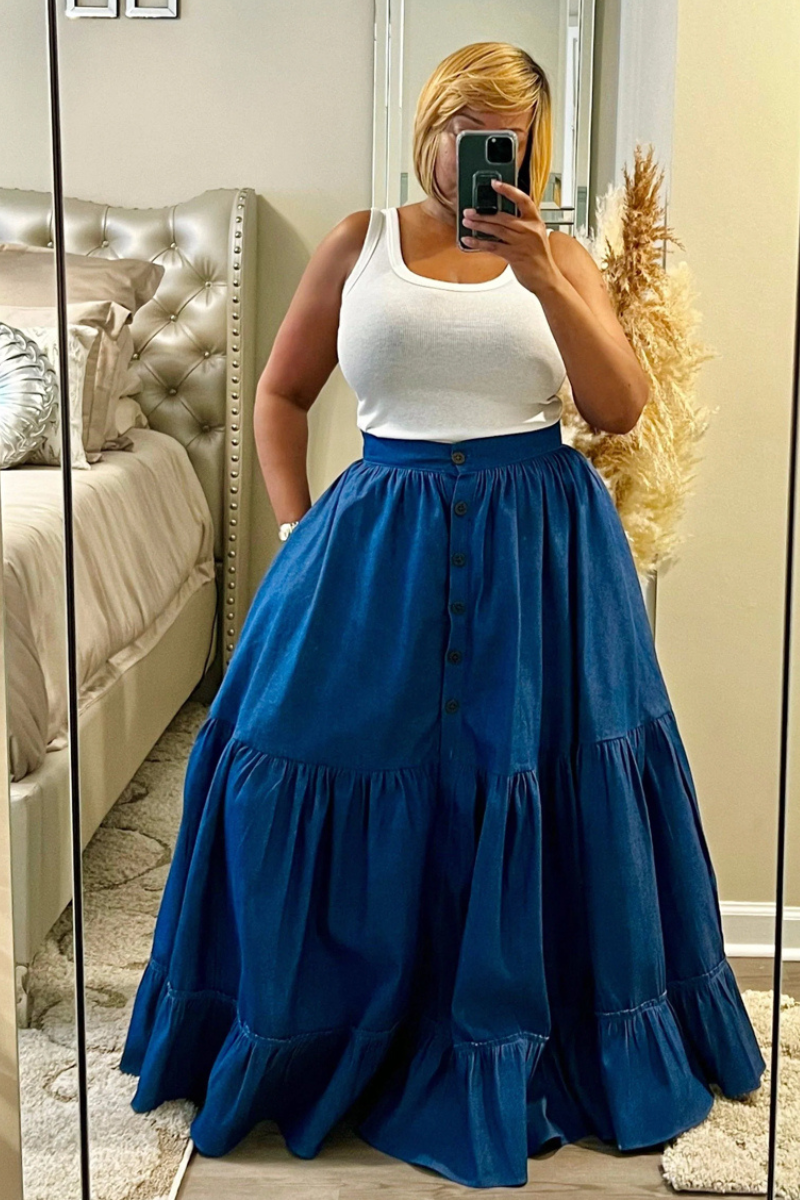 MyCheri Couture Denim Maxi Skirt *20% Off w/code Skirt*