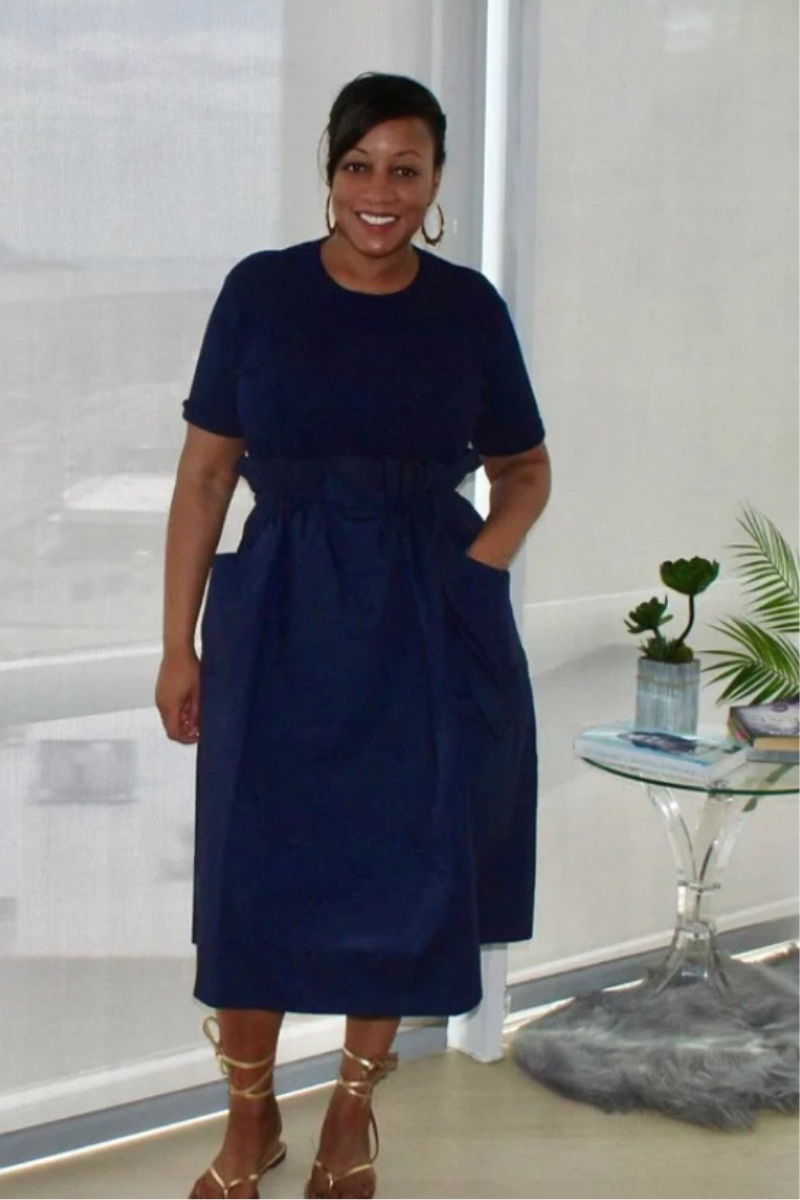 Baby Girl Navy Midi Dress Small