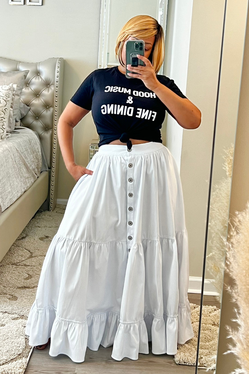 MyCheri Couture Denim Maxi Skirt