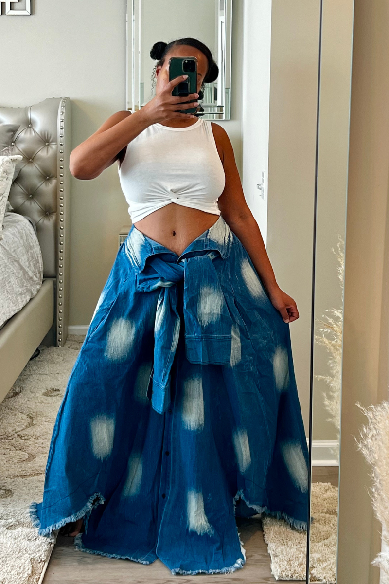 Jean Skirt Maxi Skirt Dress Up Long Skirt Denim Pencil Skirt With