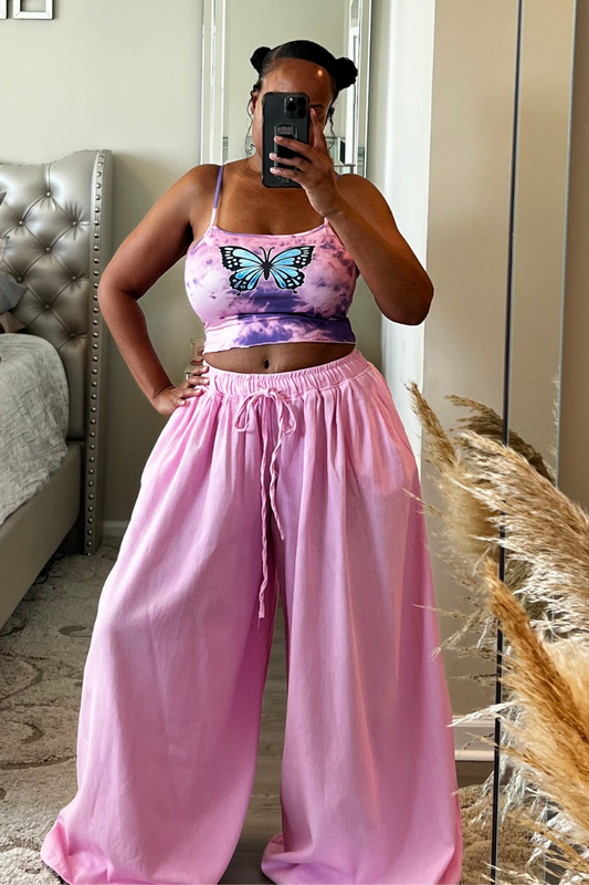 Butterfly Tie-Dye Crop Top