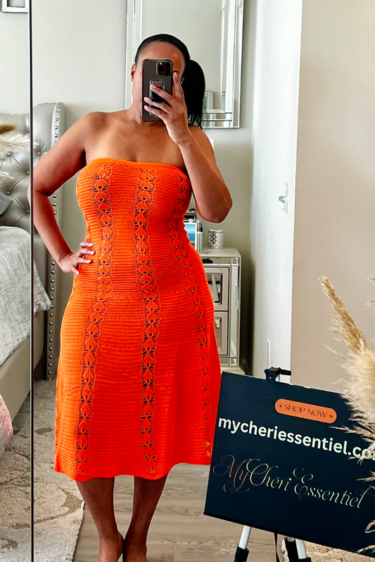 Chic In Crochet Midi Dress