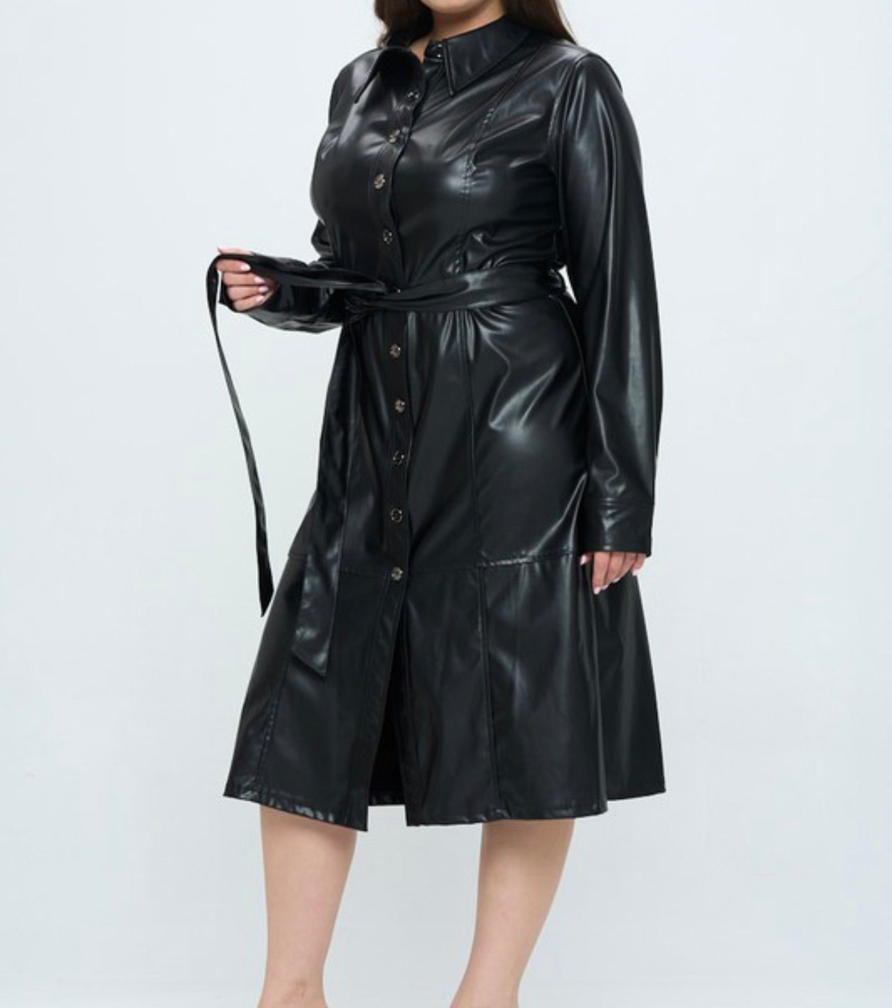 Stassie Faux Leather Dress 1X=L/XL Stassie Faux Leather Dress 1X=L/XL