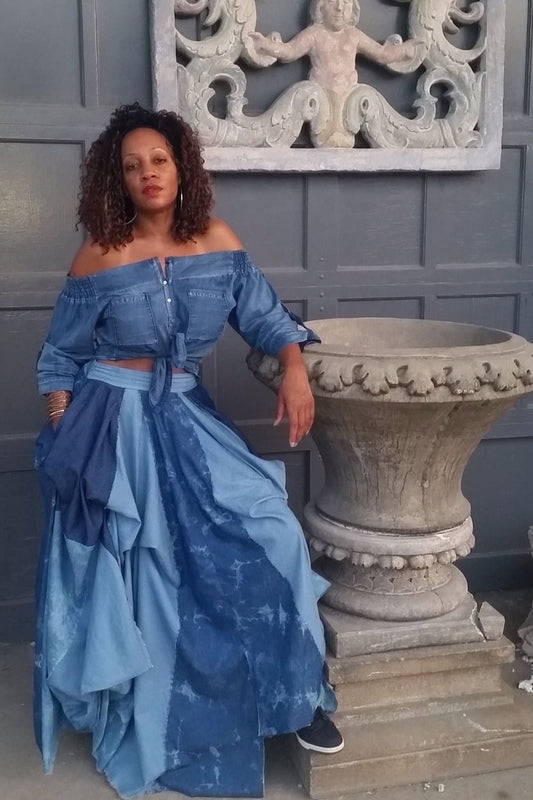 The Blues Denim Maxi Skirt