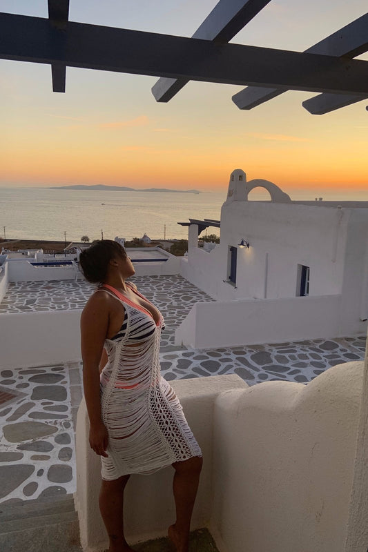 Santorini white cover up