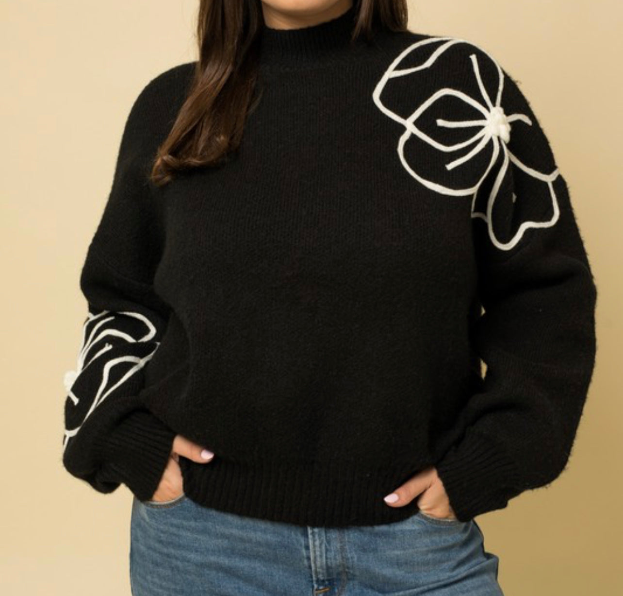 Petunia Floral Embroidered Sweater