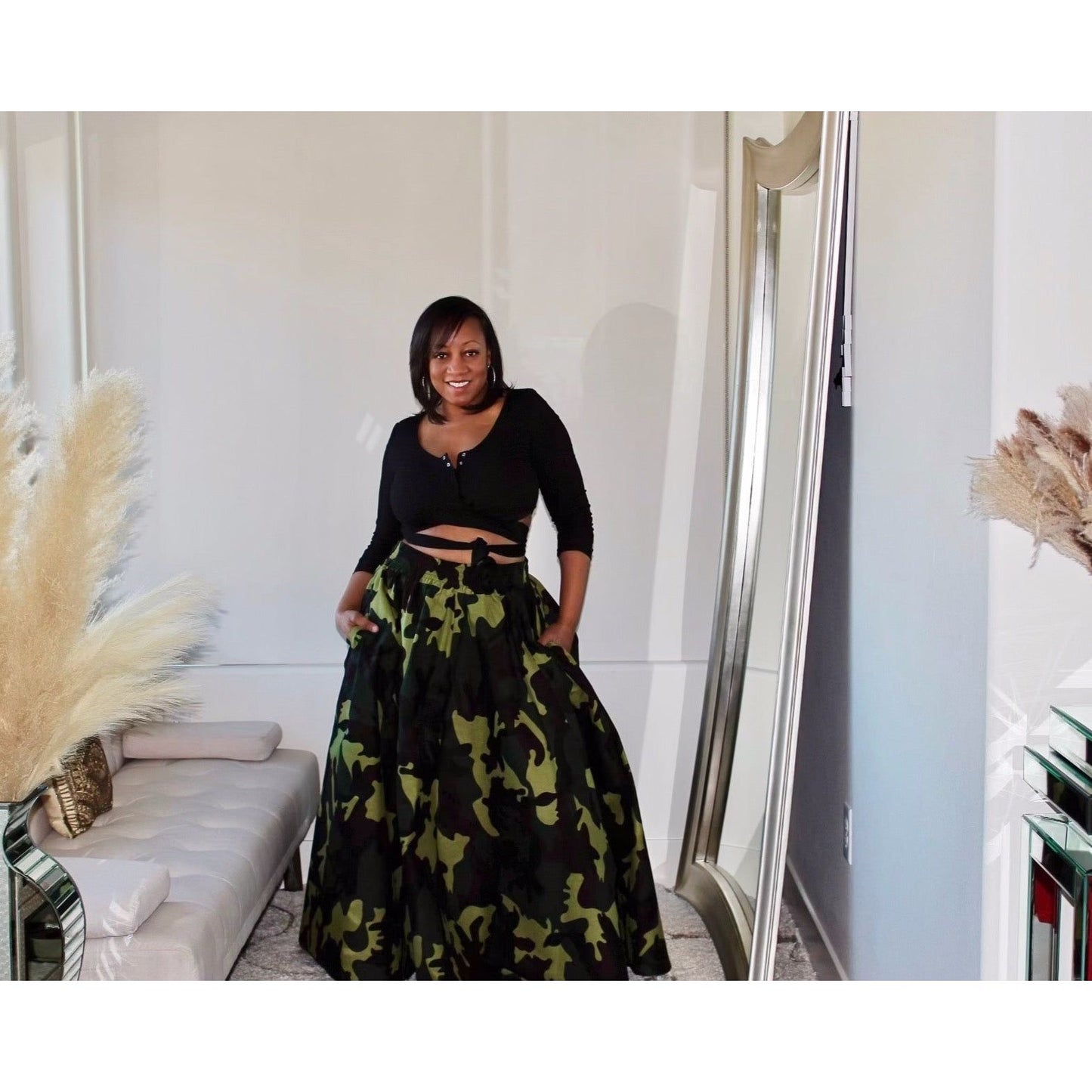 Special Ops Camo Maxi Skirt *SHOP ESSENTIEL MAXI SKIRT FOR MORE PRINTS*