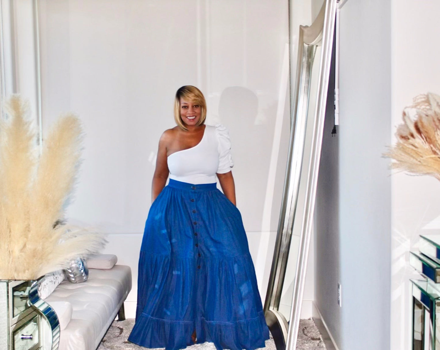 MyCheri Couture Denim Maxi Skirt *20% Off w/code Skirt*