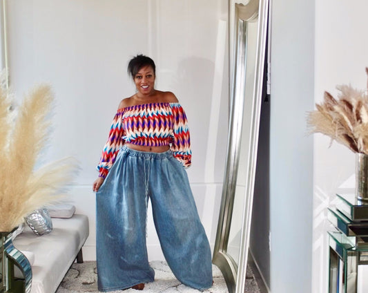 Dioor Denim Wide Leg Pants ***PLEASE READ FULL DESCRIPTION FOR DELIVERY DATES & TO ORDER CORRECT SIZE!***