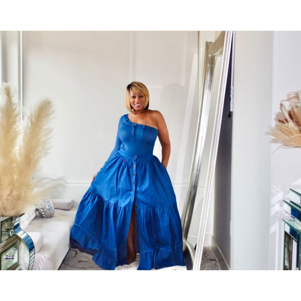 MyCheri Couture Denim Maxi Skirt *20% Off w/code Skirt*
