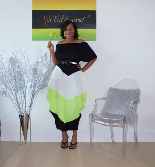 Denise neon color block dress