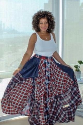 Damsel Plaid Maxi Skirt
