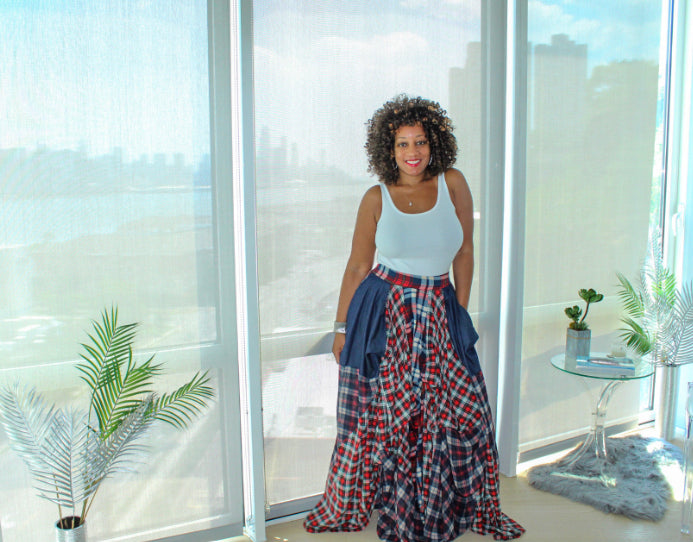 Damsel Plaid Maxi Skirt
