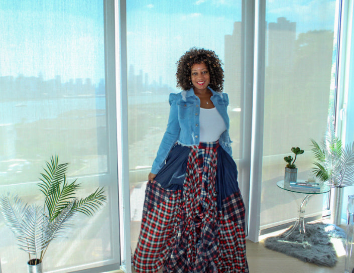 Damsel Plaid Maxi Skirt