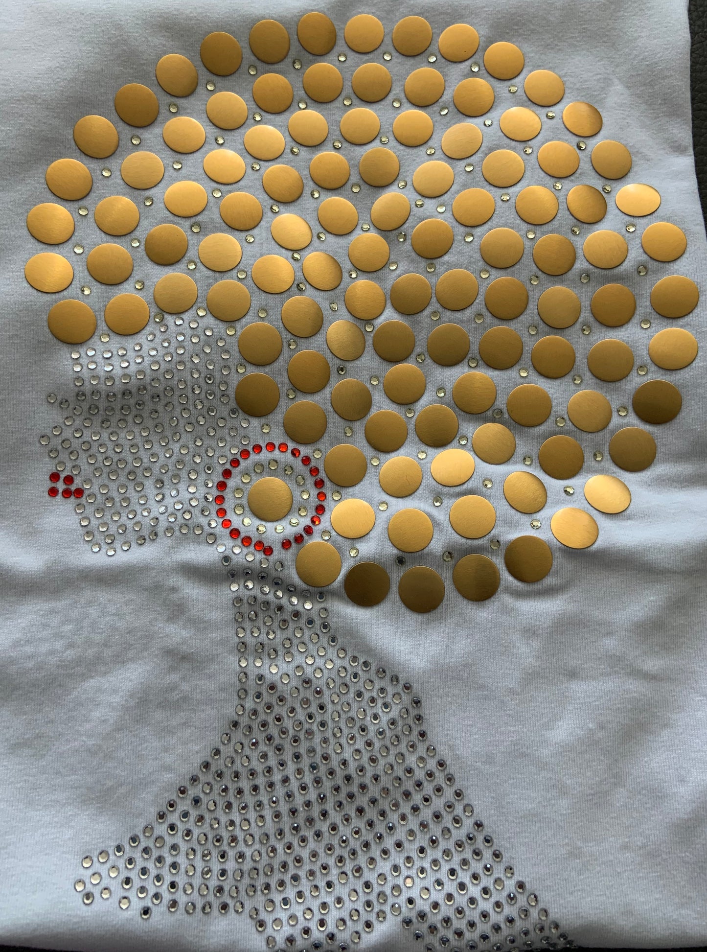 Angie Stone Silver or Gold Afro Studded Tee S-3X! V-Neck also available.