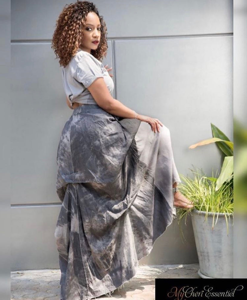 50 Shades of Gray Denim Maxi Skirt