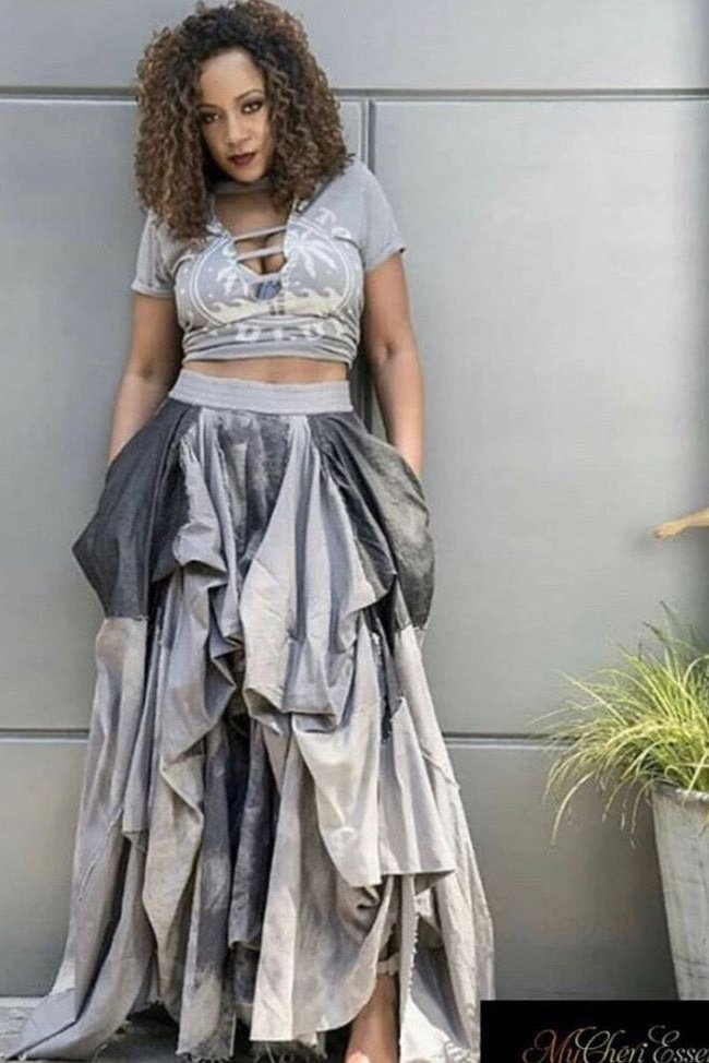 50 Shades of Gray Denim Maxi Skirt