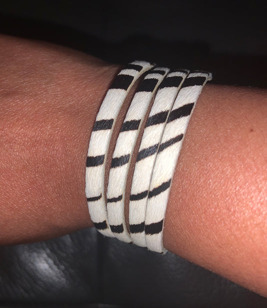 Zebra Faux Calf Hair Bracelet