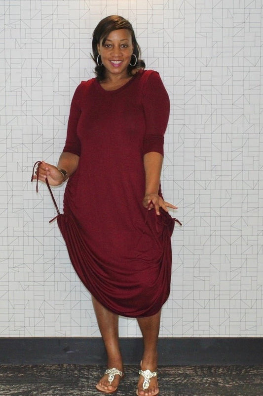 Draw Me In Drawstring Dress